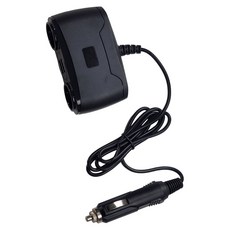 台灣製BSMI認證車用電源供應器 扶手擴充插座一對二車充 48W大輸出, 1個, 黑色, 2