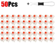 100/1Pcs 3핀 기계식 키보드 스위치 맞춤형 핫스왑 가능 크로스 스템 블루 레드 브라운 호환, 07 50Pcs Red