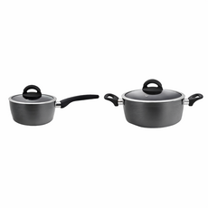 PN풍년 마레 세라믹 IH 인덕션 편수 냄비 양수 냄비 2종 세트, 1세트, 18cm 편수냄비+24cm 양수냄비, 블랙
