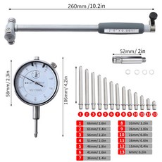 RUITOOL 英製內徑百分錶 2-6/ 高精度量錶, 1個, 英制內徑百分表（黑盒）