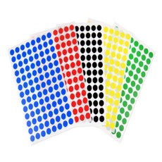 굿픽몰 컬러 원형스티커 9mm 7매 회사스티커, 노랑색