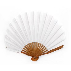 박씨사방 G 파스텔반달 모시 접이식부채, 흰색, 1개