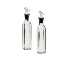 시노글라스 화이트오렌지 원터치 사각오일병 500ml 2p 주방용품 밀폐용기 유리