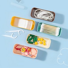 어썸만물상 미니 뚜껑 수납함 면봉수납, 옐로우