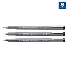 스테들러 피그먼트 라이너 308 잉크펜 1.2mm, 블랙, 3개
