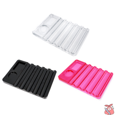 해피J보따리 네일브러쉬 파렛트 5구 보관홈 컬러믹싱 멀티 올인원 브러쉬받침대, 투명, 1개, 투명