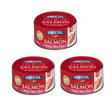 사프콜 크리미엄 살몬 연어 통조림 마일드 레드 칠리 Safcol Salmon Mild Red Chilli, 95g, 3개