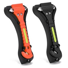 Yiader 창문 브레이커 안전벨트 커터가 있는 2-in-1 비상 탈출 도구 가족 구조 및 교통 사고 탈출용 자동차 안전 해머 230367 8455337475, 오렌지 + 블랙