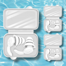 니벤트 완벽 방수 수영용 귀마개, 3개, 화이트