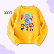 케데헌 맨투맨 헌터리스 후디 캐주얼 티셔츠 데몬헌터스 케이팝 겨울 아동 오버핏 루미