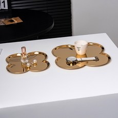 데코트리 네잎클로버 소품 인테리어 트레이, 골드