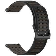 22mm 스마트워치 교체 밴드 플렉시블 실리콘 스포츠 스트랩과 호환 가능한 실리콘 스포츠 스트랩, 익스트림 나이트 블랙, 1개