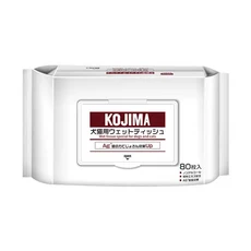 KOJIMA 犬貓用濕紙巾 Ag+ 無添加酒精, 1個, 80枚入