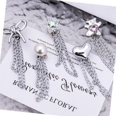 의류 바지 길이 조절 수선 임시 고정용 자석 체인 클립 휴대용 간편 옷 정리, 1개, 하트