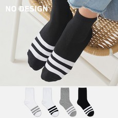 노디자인 ND 아빠 엄마용 바닥 삼선 중목 양말 8켤레 세트 여자 남자 학생 주니어 데일리 패션