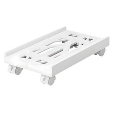 RUN기술 컴퓨터 본체 받침대 PC 이동식 선반, 화이트, 1개