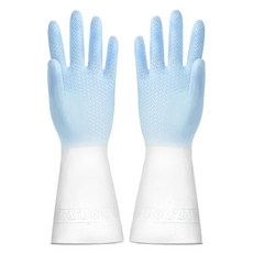 廚房清潔洗碗防水橡膠手套 家用防護萬用PVC手套, 1個, 【L/藍色】家事手套