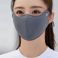 立體防曬口罩 護眼角 透氣 可水洗 麵罩, 升級立體A款深灰, 1個