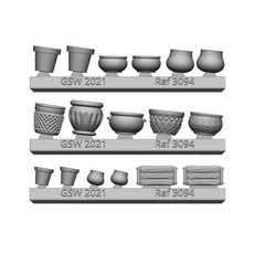 그린 스태프 월드 지오라마 액세서리 화분 세트 미니어처용 액세서리 GSWD-3094 성형 색상