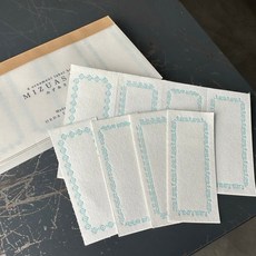 OEDA LETTERPRESS 4圖案邊框活版印刷便籤本, 1個, 02.水淺藍, 水淺藍
