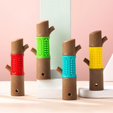 강아지 이갈이 장난감 나무 우드스틱 치석 장난감 토이, 레드, 2개