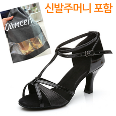땐스얼랏 사이드펄 여성 라인댄스화 3컬러, 블랙펄 5cm, 230