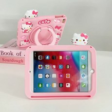 헬로키티 입체 캐릭터 펜슬 거치대 링홀더 케이스 핑크 태블릿 아이패드 수납, 1개, C. iPad mini57.9인치