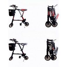 초소형 자전거 접이식 성인 디럭스 미니 가벼운 초미니 바퀴, 1개, 1cm, 8인치 두꺼운 모델 (솔리드 휠) 실버 기타