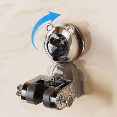 lala 흡착식 각도조절 샤워기 거치대, 블랙