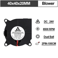 Gdstime 브러시리스 터보 팬 24V 듀얼 볼 30mm 3D 프린터 DC 블로워 쿨링 3010 5015 쿨러