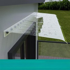 빗물막이 창문 현관 캐노피 어닝 처마 렉산, 55x50 두꺼운 차색 입면