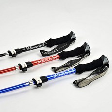 MOSSY 접이식 5단 등산스틱 Z폴딩 듀랄루민, 레드, 1개