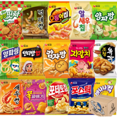 [스낵365] 농심 스낵 봉지과자 15종세트 감자깡+새우깡+꿀꽈배기+양파링+인디안밥+자갈치+포스틱+포테토칩+바나나킥+오징어집+조청유과+먹태깡+벌집핏자+양파깡+알새우칩, [스낵365]농심스낵15종, 1세트