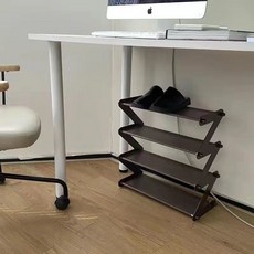 台灣本土貨 款摺疊鞋架 門口收納 家用小型宿舍簡易鞋架, 咖啡色, 1個