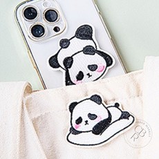 코바마켓 판다 다림질 와펜 패치 9type 의류와펜, 1개