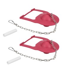 2Pcs 고성능 고무 화장실 플래퍼 교체용 변기 플래퍼 스테인리스 체인 변기 수리 부품 포함, 2개