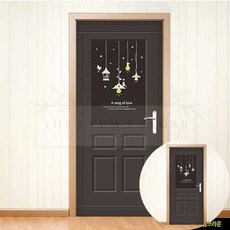 별의 속삭임 현관문 인테리어 필름 웜브라운 신발장 DIY 시공 방문 데코