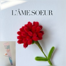 [ 영상제공 ] 한송이 모루꽃 카네이션 (1송이)만들기 diy키트 포장지세트 모루, 1개, 레드