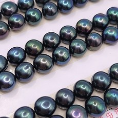 흑 담수진주 반홀 귀걸이 목걸이 반지 재료 악세사리 만들기, 1개, 블랙