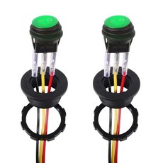 ATNSINC 2PCS 방수 2V 원형 로커 스위치 쉘 레드 LED 조명 켜기 SPST 3핀 자동차 트럭 보트용 와이어 포함 그린-2PCS, Red-2pcs