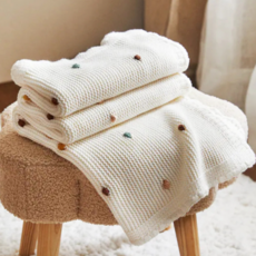 모노위브 예쁜 고급 흰색 니트 무릎 담요(70 X 100 cm)