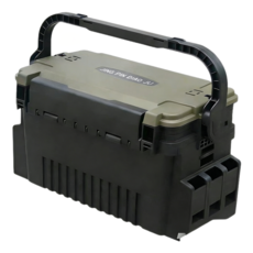 可坐式路亞箱 便攜式釣魚箱 釣具收納箱 手提釣魚工具盒, 1個, 加厚黑色路亞箱【大號】【現貨】,箱子+2個插杆架+水杯架一個