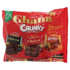 LOTTE 日本樂天 Gana & Crunky 香脆巧克力 3種綜合 28入, 1個, 105g