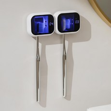 가정용 휴대용 칫솔 살균기 UV-C LED 무타공 벽걸이 충전식, 화이트, YG0069
