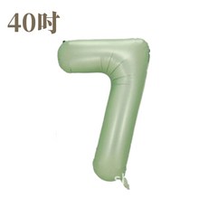 GoGraphy 數字氣球 鋁箔生日派對裝飾, 橄欖綠40寸｜數字7, 1個