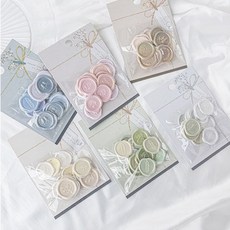 실링왁스 스티커 헤드 미니 다꾸용품 포장 앤티크 엠보싱 축하 감사 3D, 그린 (18개), 1개