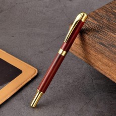 高端中國風鋼筆式毛筆 簽字筆 檀木筆, 1個, 掛鉤款科檀木,單支鋼筆
