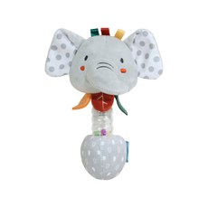 JoyBaby嬰兒手搖鈴 彩珠玩偶手搖棒 安撫娃娃手搖鈴 安撫玩具, 大象-彩珠手搖棒, 1個