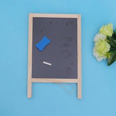 블랙 화이트 보드 테이블 분필 사인 나무 독립형 메시지 장식 칠판 이젤 스탠드 경량 자연, 1개