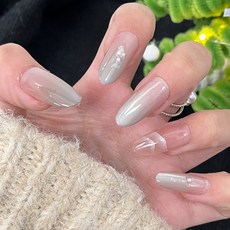 2026新款穿戴甲小香風貓眼高級感手工美甲甲片珍珠閃鑽辣妹指甲片, 1個, BY1902雅人深致:手工甲S碼#10片/袋